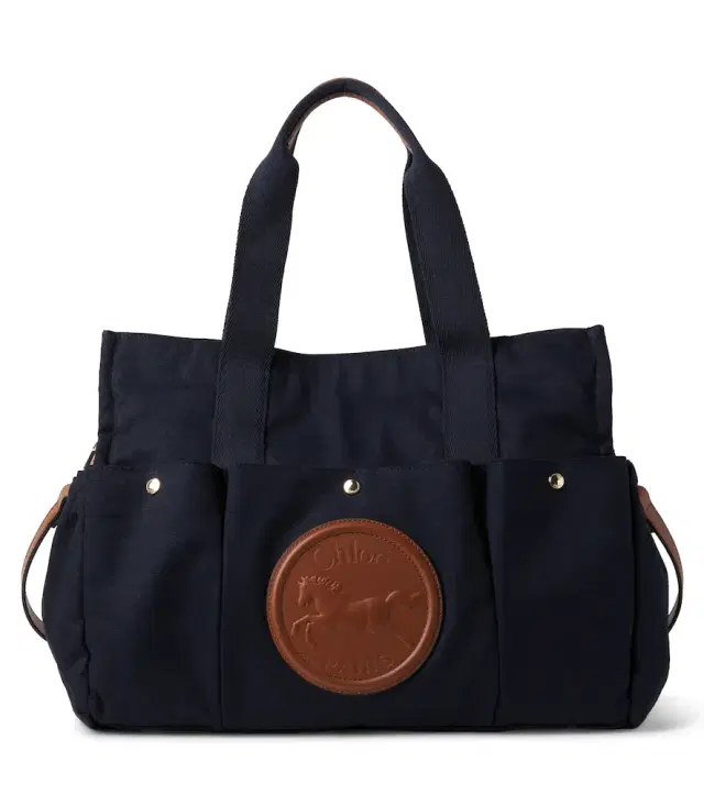 CHLOÉ KIDS Chloé Kids Leather-trimmed cotton diaper bag