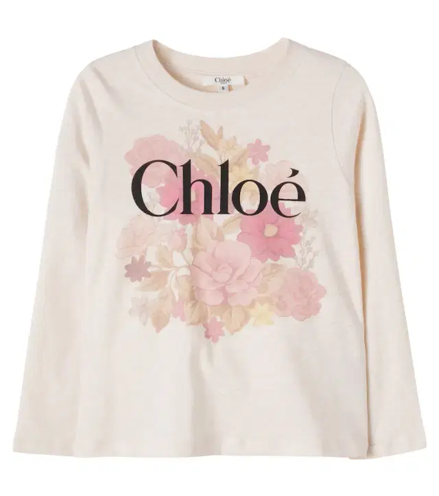 Chloe Kids Chloé Kids Logo floral cotton jersey T-shirt