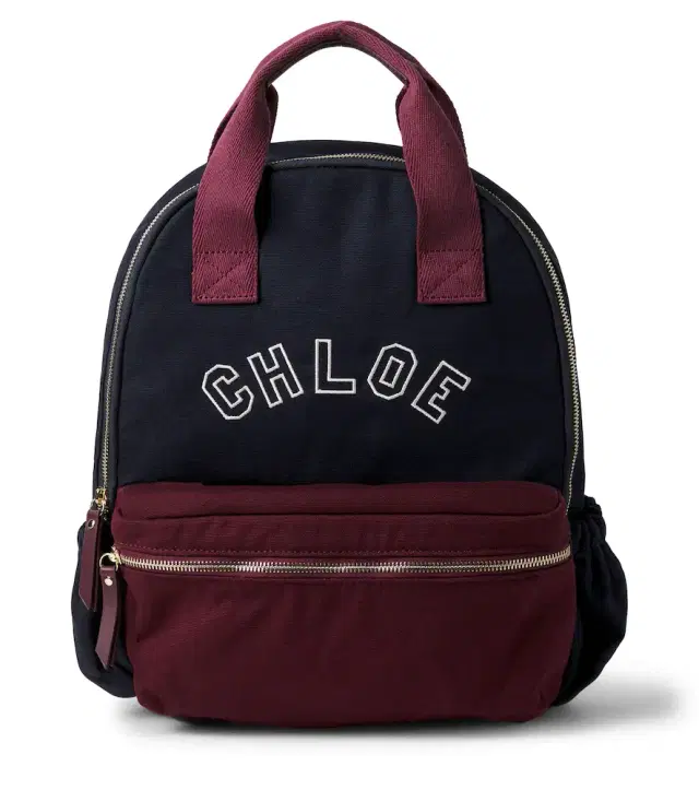CHLOÉ KIDS Chloé Kids Logo leather-trimmed backpack