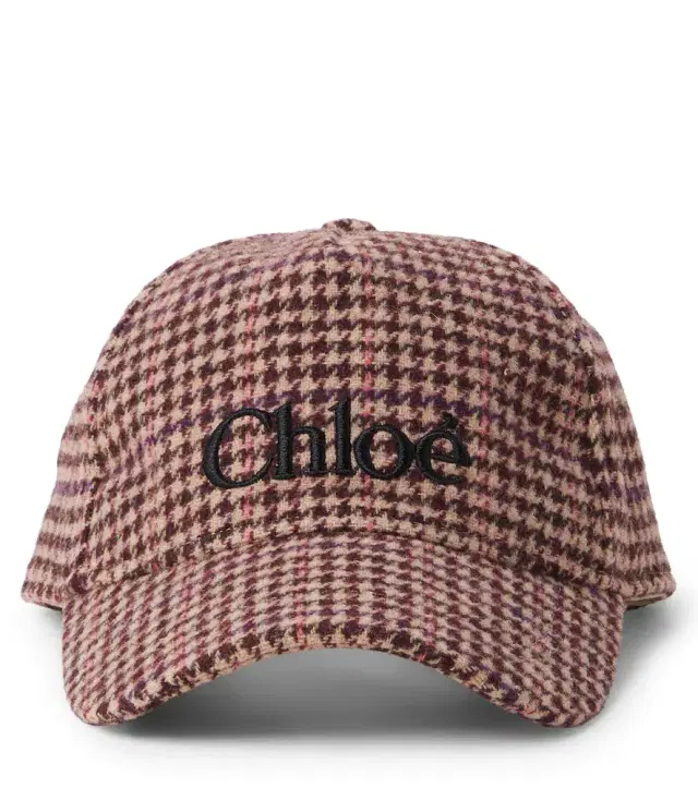 CHLOÉ KIDS Chloé Kids Houndstooth wool-blend baseball cap