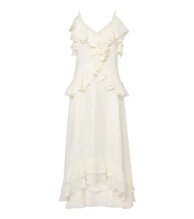 Xu Zhi Ruffled lace-trimmed silk-blend midi dress