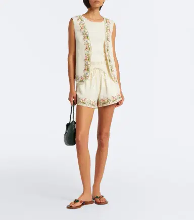 Xu Zhi Embroidered silk and linen vest | Thumbnail 5 Xu Zhi Embroidered silk and linen vest | Thumbnail 5