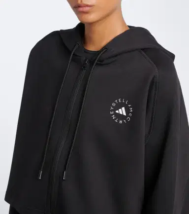 adidas by Stella McCartney Logo cropped cotton-blend hoodie | Thumbnail 3 adidas by Stella McCartney Logo cropped cotton-blend hoodie | Thumbnail 3