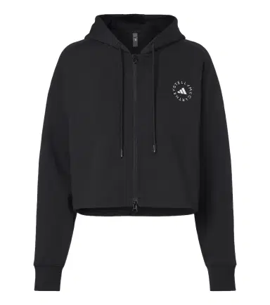 adidas by Stella McCartney Logo cropped cotton-blend hoodie | Thumbnail 1 adidas by Stella McCartney Logo cropped cotton-blend hoodie | Thumbnail 1