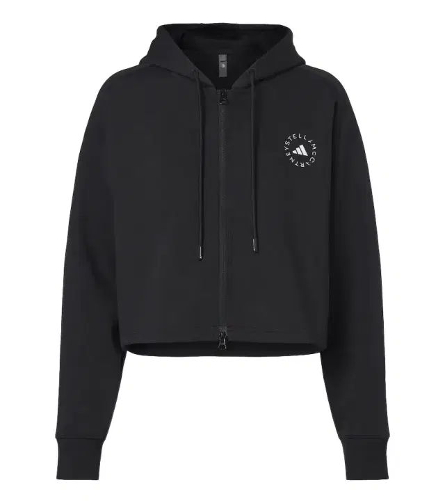 Adidas by Stella McCartney Logo cropped cotton-blend hoodie