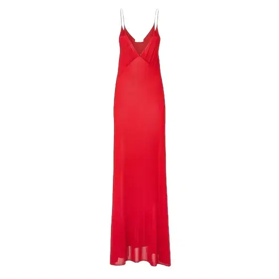 Fendi Long sleeveless slip dress with a flowing line