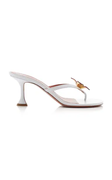 Amina Muaddi Vittoria Thong Leather Slippers | Thumbnail 1