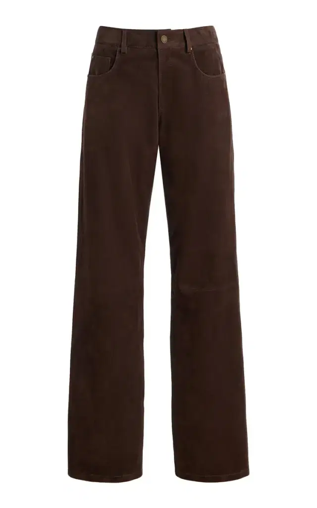 ARMA Jean Suede Straight-Leg Pants