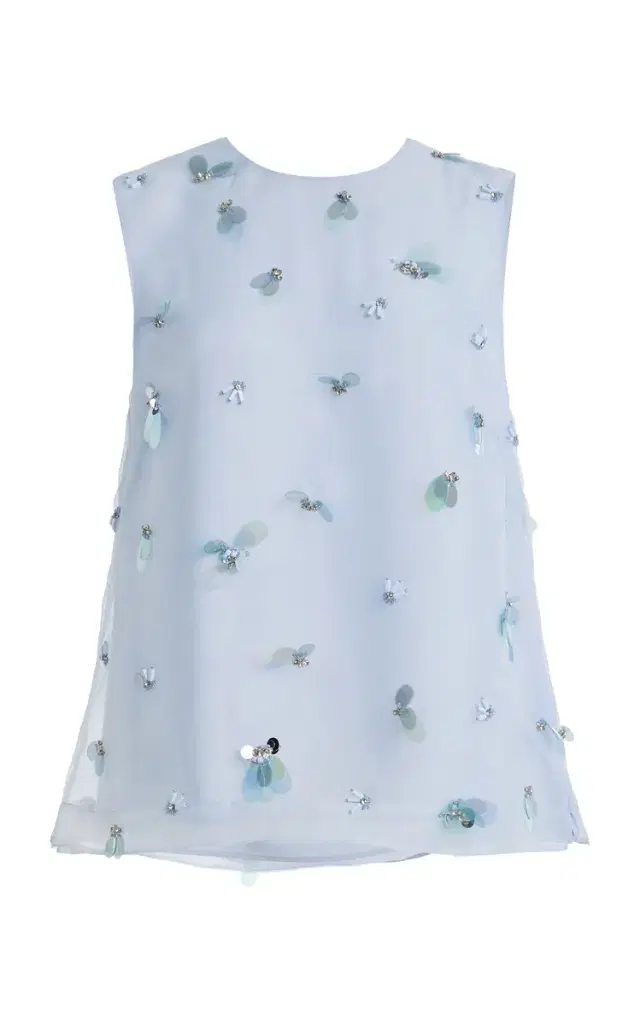 SIMKHAI Celia Embellished Silk Top