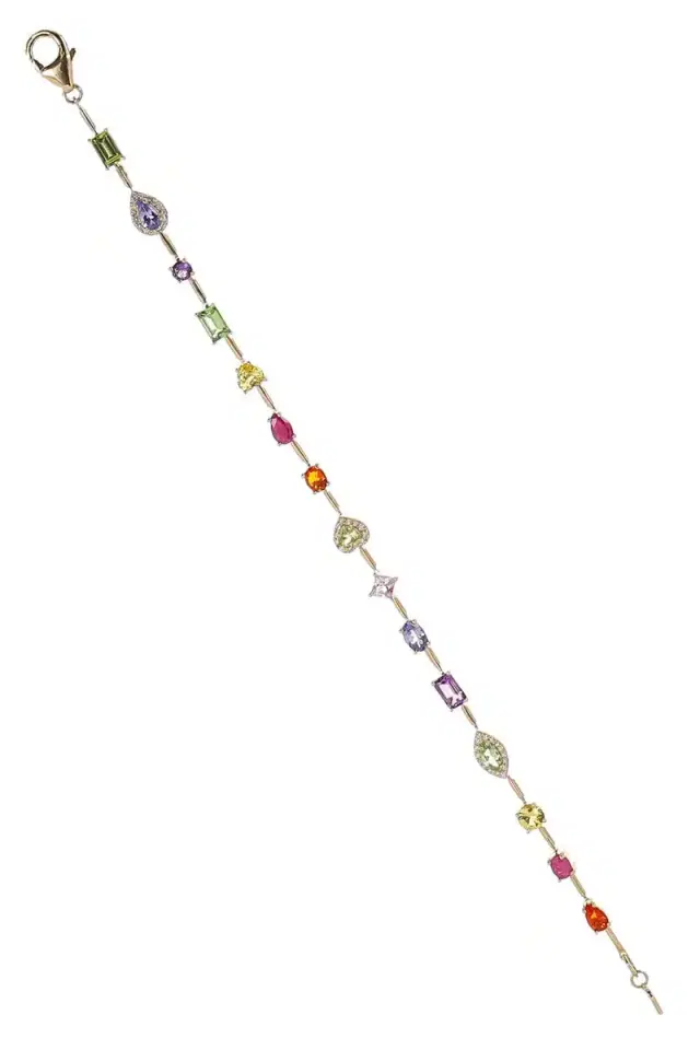 Eden Presley Sapphire Diamond Rainbow Mini Rock Candy Bracelet