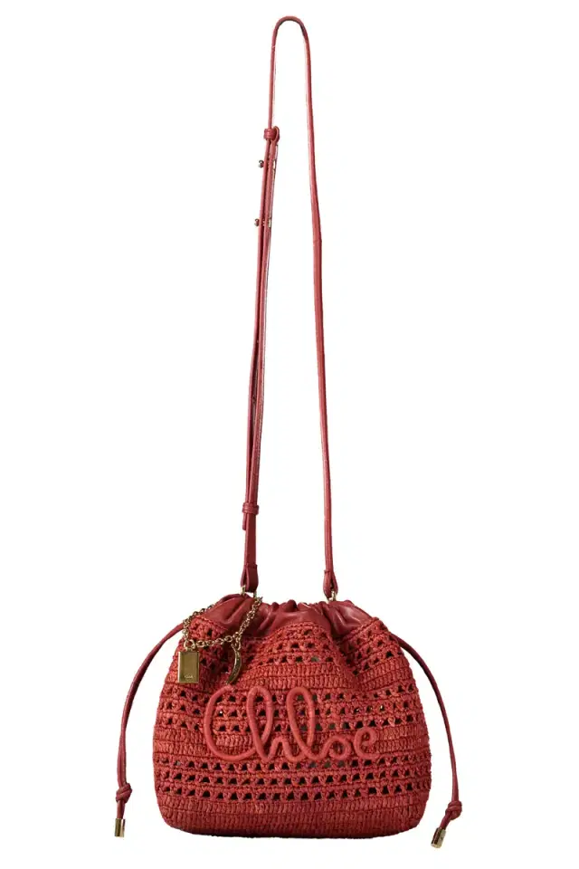 Chloé Summer Banana Rafia Bag - Ginger Red