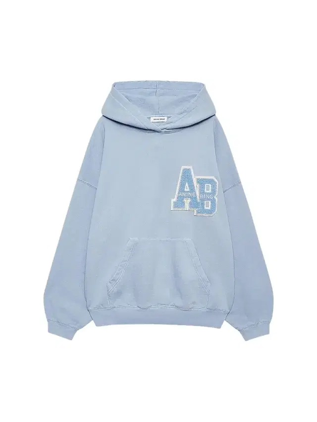 ANINE BING Women's Harvey Letterman Cotton Fleece Hoodie - Blue
