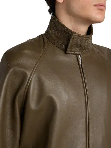 Bottega Veneta Men's Raglan Sleeve Leather Jacket - Wader Green - Size 42 | Thumbnail 6 Bottega Veneta Men's Raglan Sleeve Leather Jacket - Wader Green - Size 42 | Thumbnail 6