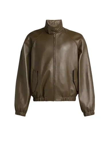 Bottega Veneta Men's Raglan Sleeve Leather Jacket - Wader Green - Size 42 | Thumbnail 1 Bottega Veneta Men's Raglan Sleeve Leather Jacket - Wader Green - Size 42 | Thumbnail 1