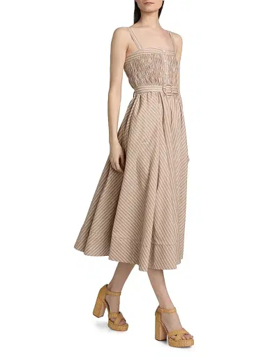 Cinq à Sept Women's Clara Stripe Zoie Midi-Dress | Thumbnail 2