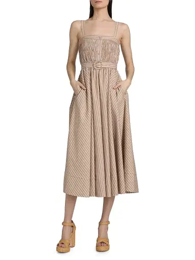 Cinq à Sept Women's Clara Stripe Zoie Midi-Dress | Thumbnail 3