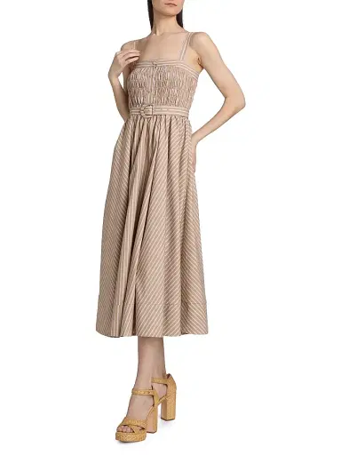 Cinq à Sept Women's Clara Stripe Zoie Midi-Dress | Thumbnail 4