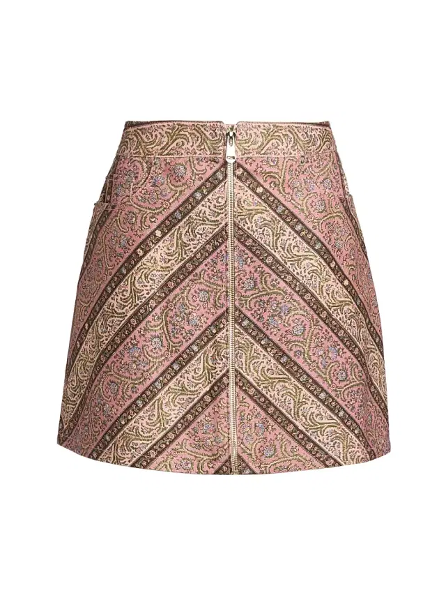 Cinq à Sept Women's Nicole Pepper Paisley Denim Miniskirt - Amour Pink Multi