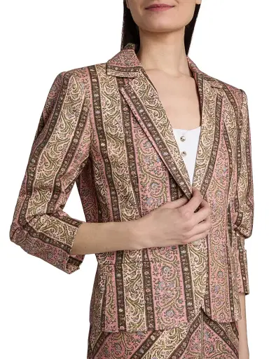 Cinq à Sept Women's Le Petit Khloe Pepper Paisley Denim Blazer - Amour Pink Multi - Size 16 | Thumbnail 6 Cinq à Sept Women's Le Petit Khloe Pepper Paisley Denim Blazer - Amour Pink Multi - Size 16 | Thumbnail 6