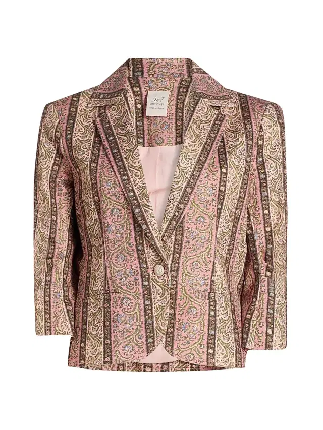 Cinq à Sept Women's Le Petit Khloe Pepper Paisley Denim Blazer - Amour Pink Multi