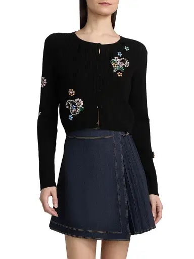 Cinq à Sept Women's Allison Embellished Cardigan - Black Multi | Thumbnail 3 Cinq à Sept Women's Allison Embellished Cardigan - Black Multi | Thumbnail 3