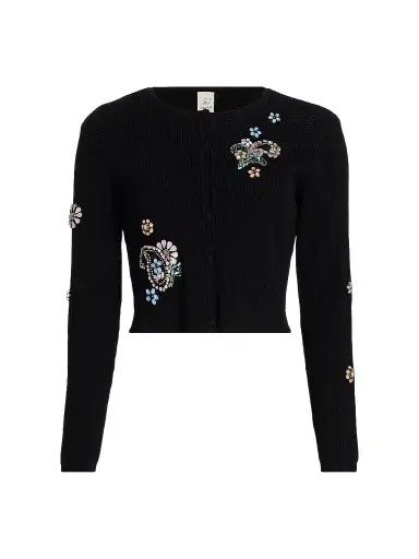 Cinq à Sept Women's Allison Embellished Cardigan - Black Multi | Thumbnail 1 Cinq à Sept Women's Allison Embellished Cardigan - Black Multi | Thumbnail 1