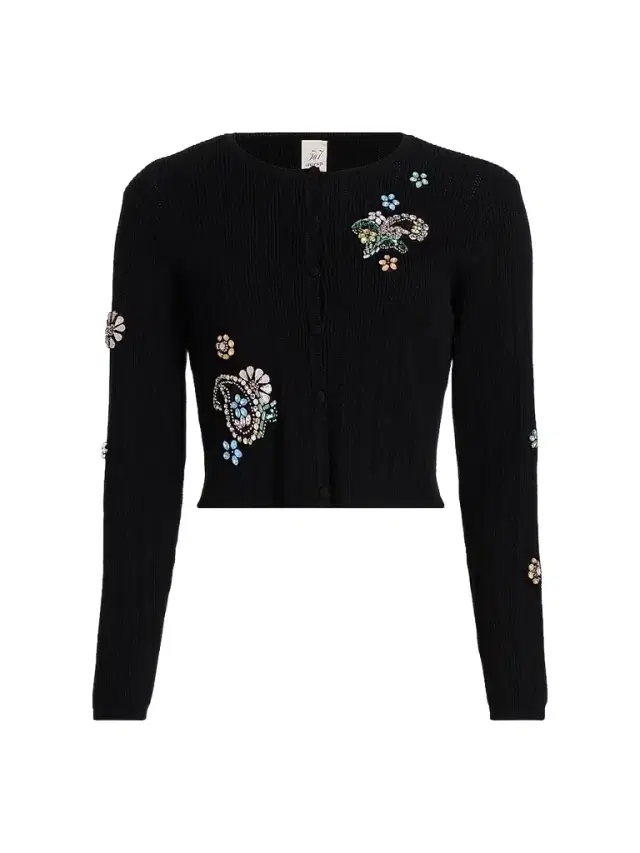 Women's Allison Embellished Cardigan - Black Multi