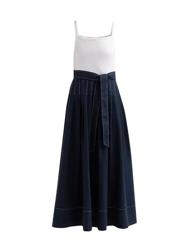 Cinq à Sept Women's Olivia Mixed-Media Tie-Waist Maxi Dress - White Navy