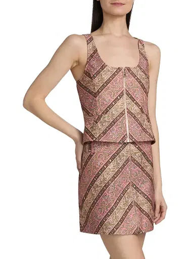 Cinq à Sept Women's Nicole Pepper Paisley Denim Top - Amour Pink Multi - Size XL | Thumbnail 4 Cinq à Sept Women's Nicole Pepper Paisley Denim Top - Amour Pink Multi - Size XL | Thumbnail 4