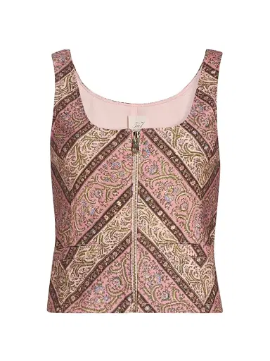 Cinq à Sept Women's Nicole Pepper Paisley Denim Top - Amour Pink Multi - Size XL | Thumbnail 1 Cinq à Sept Women's Nicole Pepper Paisley Denim Top - Amour Pink Multi - Size XL | Thumbnail 1