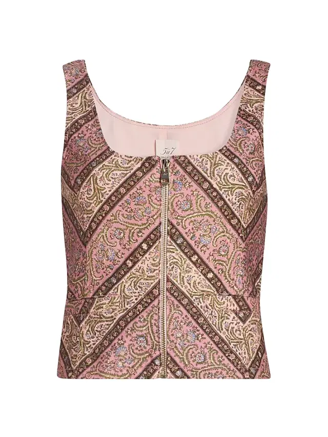 Cinq à Sept Women's Nicole Pepper Paisley Denim Top - Amour Pink Multi