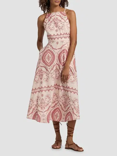 MISA Los Angeles Women's Amity Printed Cotton-Blend A-Line Midi-Dress - Terra Ceramic | Thumbnail 2 MISA Los Angeles Women's Amity Printed Cotton-Blend A-Line Midi-Dress - Terra Ceramic | Thumbnail 2