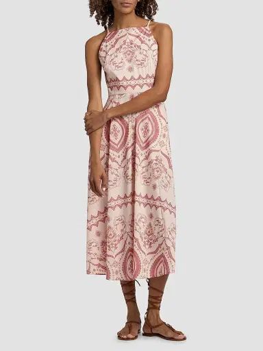 MISA Los Angeles Women's Amity Printed Cotton-Blend A-Line Midi-Dress - Terra Ceramic | Thumbnail 3 MISA Los Angeles Women's Amity Printed Cotton-Blend A-Line Midi-Dress - Terra Ceramic | Thumbnail 3