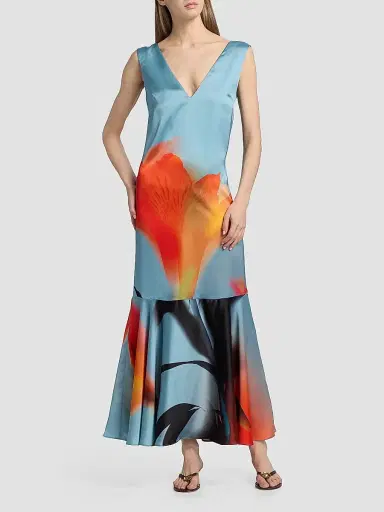 Misa Los Angeles Women's Isah Floral Maxi Dress - Fire Petal - Size XL | Thumbnail 3 Misa Los Angeles Women's Isah Floral Maxi Dress - Fire Petal - Size XL | Thumbnail 3