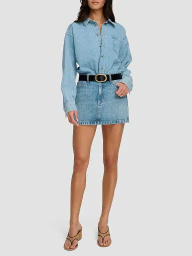Favorite Daughter Women's The Layla Layered Denim Minidress - Milos - Size 31 | Thumbnail 2