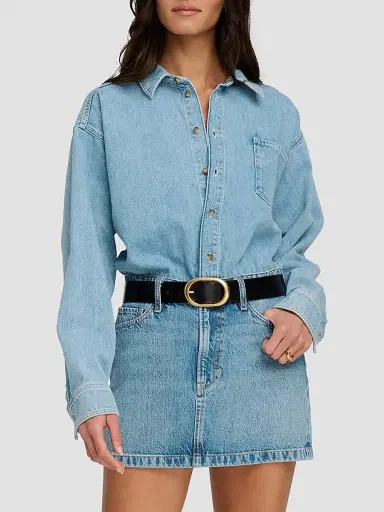 Favorite Daughter Women's The Layla Layered Denim Minidress - Milos - Size 31 | Thumbnail 4
