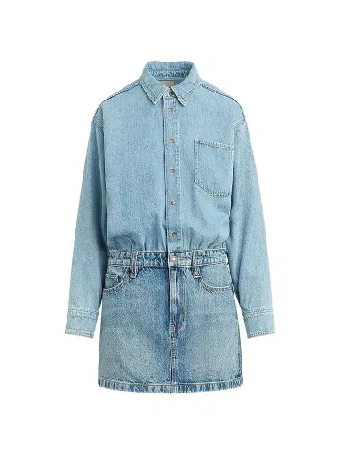 Favorite Daughter Women's The Layla Layered Denim Minidress - Milos - Size 31 | Thumbnail 1