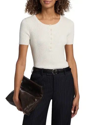 Nili Lotan Women's Francene Cotton-Silk Sweater | Thumbnail 3 Nili Lotan Women's Francene Cotton-Silk Sweater | Thumbnail 3