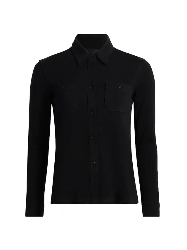 Nili Lotan Women's Ibra Wool Shirt - Black