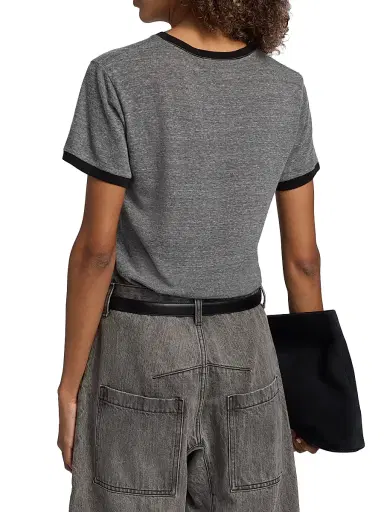Nili Lotan Women's Lana Cotton-Blend T-Shirt - Heather Grey Jet Black - Size XL | Thumbnail 5 Nili Lotan Women's Lana Cotton-Blend T-Shirt - Heather Grey Jet Black - Size XL | Thumbnail 5