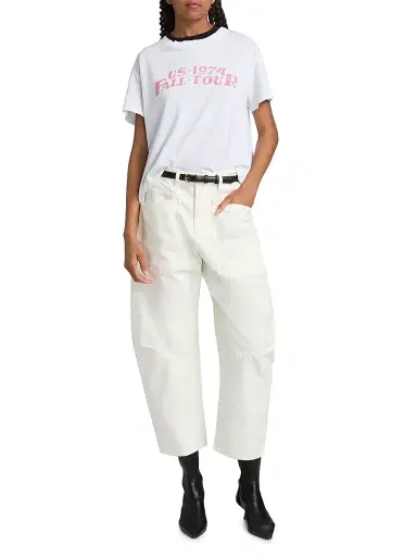 Nili Lotan Women's US 1974 Brady Cotton T-Shirt - White Red Print - Size XL | Thumbnail 2 Nili Lotan Women's US 1974 Brady Cotton T-Shirt - White Red Print - Size XL | Thumbnail 2
