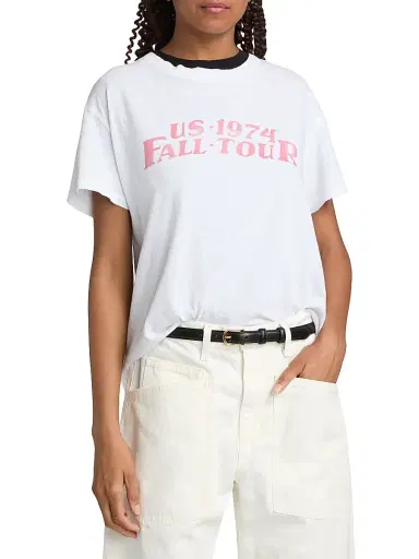 Nili Lotan Women's US 1974 Brady Cotton T-Shirt - White Red Print - Size XL | Thumbnail 3 Nili Lotan Women's US 1974 Brady Cotton T-Shirt - White Red Print - Size XL | Thumbnail 3