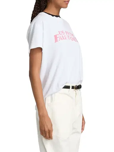 Nili Lotan Women's US 1974 Brady Cotton T-Shirt - White Red Print - Size XL | Thumbnail 4 Nili Lotan Women's US 1974 Brady Cotton T-Shirt - White Red Print - Size XL | Thumbnail 4