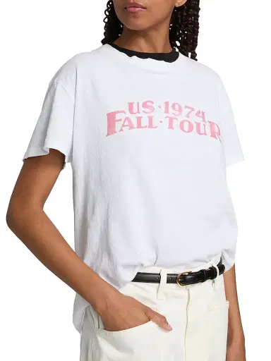 Nili Lotan Women's US 1974 Brady Cotton T-Shirt - White Red Print - Size XL | Thumbnail 6 Nili Lotan Women's US 1974 Brady Cotton T-Shirt - White Red Print - Size XL | Thumbnail 6