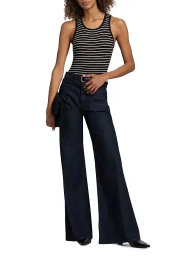 Nili Lotan Women's Lottie Striped Silk Tank - Black Thin Ivory Stripe - Size XL | Thumbnail 2 Nili Lotan Women's Lottie Striped Silk Tank - Black Thin Ivory Stripe - Size XL | Thumbnail 2