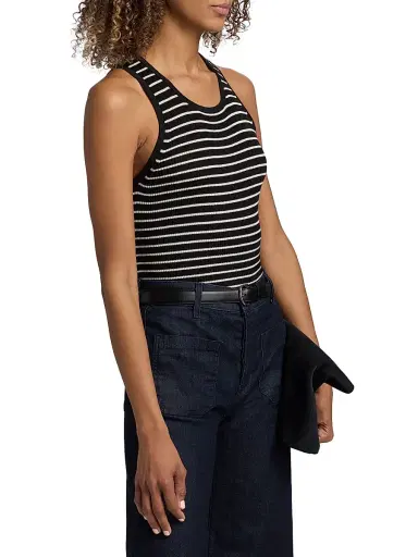 Nili Lotan Women's Lottie Striped Silk Tank | Thumbnail 4