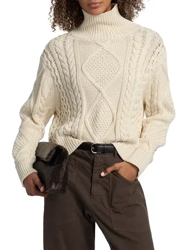 Nili Lotan Women's Kimmy Cotton-Cashmere Turtleneck Sweater | Thumbnail 3 Nili Lotan Women's Kimmy Cotton-Cashmere Turtleneck Sweater | Thumbnail 3