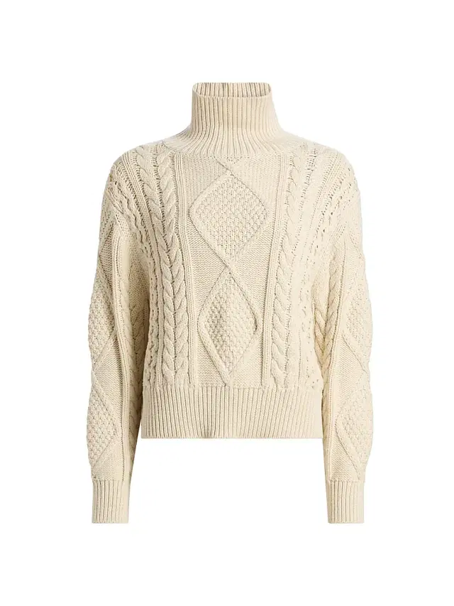 Nili Lotan Women's Kimmy Cotton-Cashmere Turtleneck Sweater - Ecru