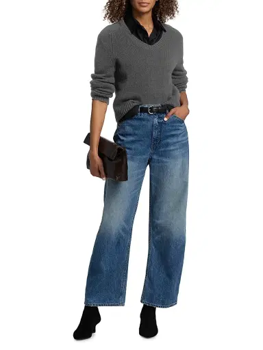 Nili Lotan Women's Tribeca Tapered Barell-Leg Jeans | Thumbnail 2 Nili Lotan Women's Tribeca Tapered Barell-Leg Jeans | Thumbnail 2