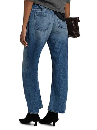 Nili Lotan Women's Tribeca Tapered Barell-Leg Jeans | Thumbnail 5 Nili Lotan Women's Tribeca Tapered Barell-Leg Jeans | Thumbnail 5
